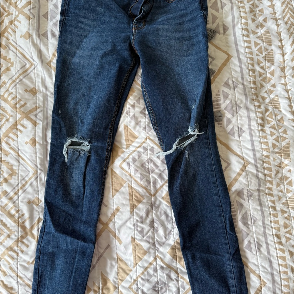 Old Navy Blue Skinny Jeans with Distressed Details